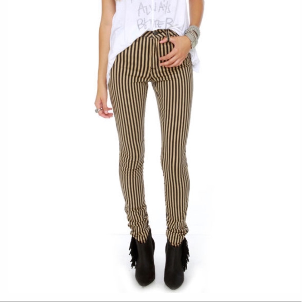 Tripp NYC Striped High Risk Skinny Jeans - Picture 2 of 10